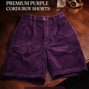 Cj Banks Purple Corduroy Shorts Womens Medium High Waist Casual Retro Vintage